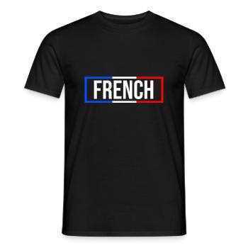 France flag blue white red - Men's T-Shirt - black - Front - AI Model Male 178 light (178cm)