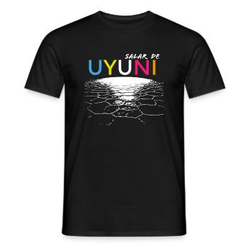 Salar de Uyuni, Uyuni Bolivie - T-shirt homme - noir - Devant - AI Model Male 178 light (178cm)