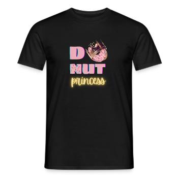 Donut Princess Funny Foodie Shirt Chocolate - Men's T-Shirt - black - Front - AI Model Male 178 light (178cm)