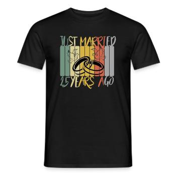25 years married - Men's T-Shirt - black - Front - AI Model Male 178 light (178cm)