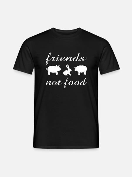 Friends not food Geschenk Pflanzen Vegan Spruch - Mænd T-shirt - sort