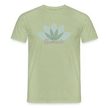 Namaste - T-shirt homme - vert sauge - Devant - AI Model Male 178 light (178cm)