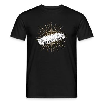Harmonica Lover Harmonica Gift Mus - Men's T-Shirt - black - Front - AI Model Male 178 light (178cm)