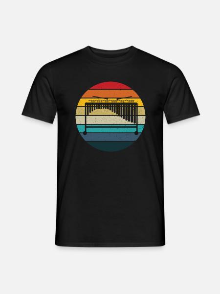 Marimba retro Sonnenuntergang - Marimba Instrument Geschenk - Männer T-Shirt - Schwarz