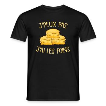 Je Peux Pas J'ai Les Foins - T-shirt homme - noir - Devant - AI Model Male 178 light (178cm)