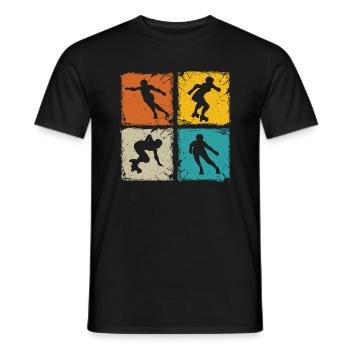 Roller derby rétro carrés roller derby unique - T-shirt homme - noir - Devant - AI Model Male 178 light (178cm)