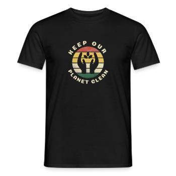 Keep Earth Clean Shirt Save Our Planet Climate - Men's T-Shirt - black - Front - AI Model Male 178 light (178cm)