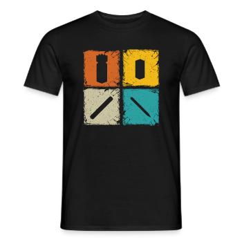 Kubb retro squares kubb yard game player - Men's T-Shirt - black - Front - AI Model Male 178 light (178cm)