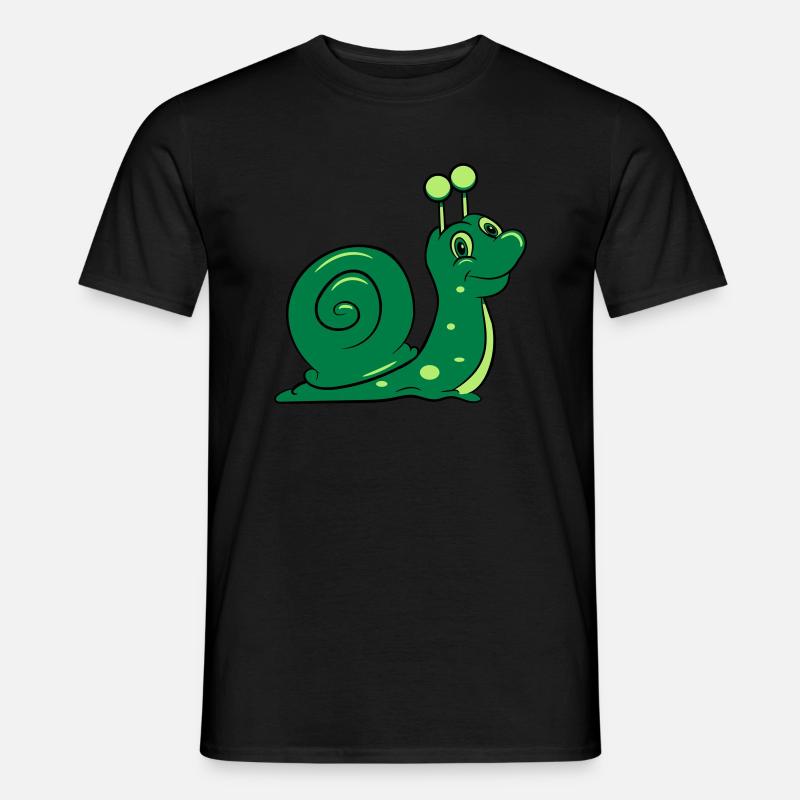 Schnecke lustig Kinder - Männer T-Shirt - Schwarz