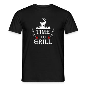 Time to Grill Grillmeister Grillen Geschenk - Männer T-Shirt - Schwarz - Vorne - AI Model Male 178 light (178cm)