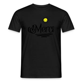 Merci - T-shirt homme - noir - Devant - AI Model Male 178 light (178cm)