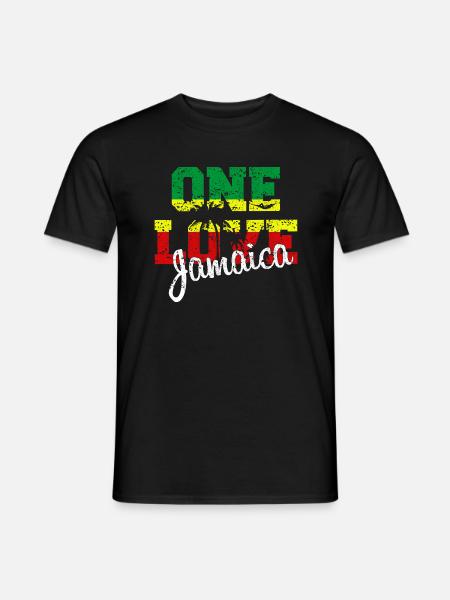 One Love Jamaica Palms white - Men's T-Shirt - black