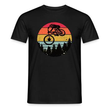 Rétro Downhill Mountainbiker Motif vintage - T-shirt homme - noir - Devant - AI Model Male 178 light (178cm)