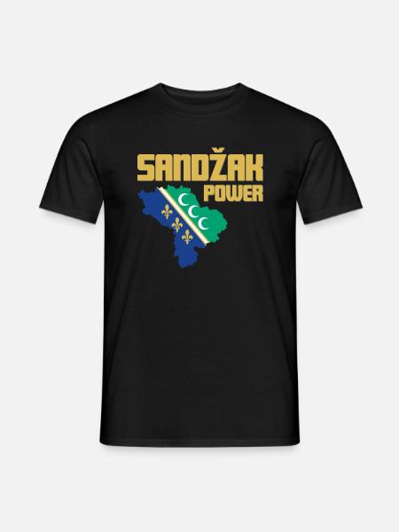 Sandzak Sandzaklija Novi Pazar Flagge Geschenk - T-shirt herr - svart