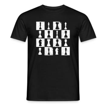 Chess Board Chess Player Themed Mind Sport Funny C - Men's T-Shirt - black - Front - AI Model Male 178 light (178cm)