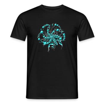 Psychedelic, Eye, turquoise - Men's T-Shirt - black - Front - AI Model Male 178 light (178cm)