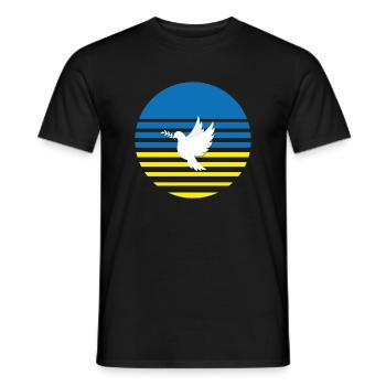 Make Peace No War Ukraine Peace Dove - Men's T-Shirt - black - Front - AI Model Male 178 light (178cm)