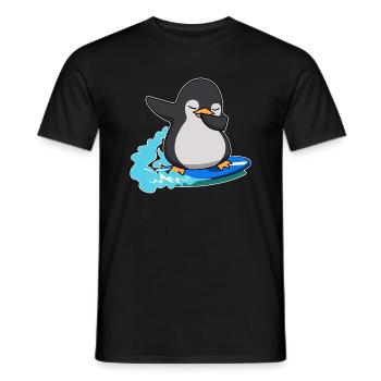 dab dabbing pinguin surfen königspinguin birthday - Männer T-Shirt - Schwarz - Vorne - AI Model Male 178 light (178cm)
