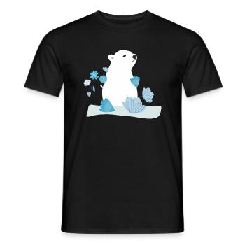 Ourson polaire - T-shirt homme - noir - Devant - AI Model Male 178 light (178cm)