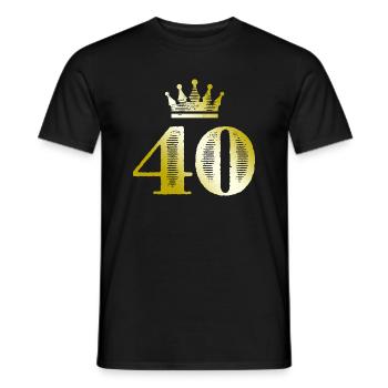 40 Zahl Krone Gold - Männer T-Shirt - Schwarz - Vorne - AI Model Male 178 light (178cm)