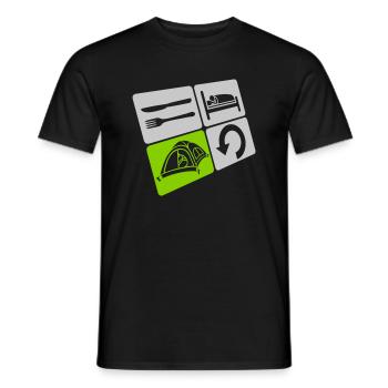 Eat Sleep Camp Repeat - Men's T-Shirt - black - Front - AI Model Male 178 light (178cm)