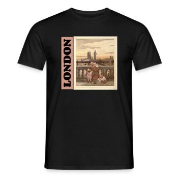 London - Schöner Blick von einer Brücke - Männer T-Shirt - Schwarz - Vorne - AI Model Male 178 light (178cm)