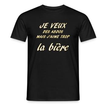 la biere - T-shirt homme - noir - Devant - AI Model Male 178 light (178cm)