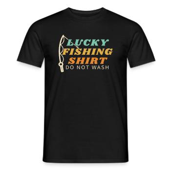 Chemise de pêche chanceuse ne pas laver - T-shirt homme - noir - Devant - AI Model Male 178 light (178cm)
