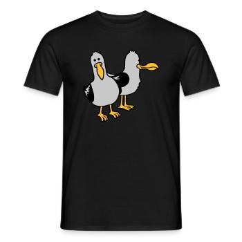 Gang 2 lustige Möwen - Männer T-Shirt - Schwarz - Vorne - AI Model Male 178 light (178cm)