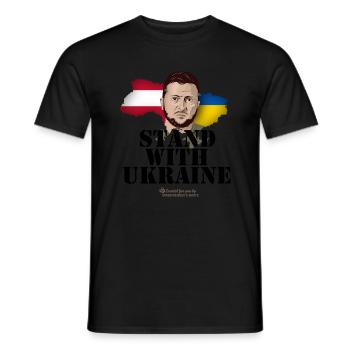 Autriche Ukraine Supporters T-Shirt Design - T-shirt homme - noir - Devant - AI Model Male 178 light (178cm)