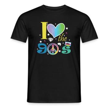 Proverbes des années 1990 Idée cadeau des années 90 - T-shirt homme - noir - Devant - AI Model Male 178 light (178cm)