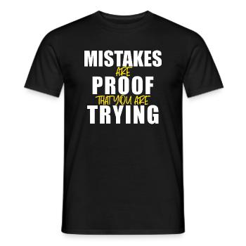 Les erreurs sont la preuve que vous essayez -motivation - T-shirt homme - noir - Devant - AI Model Male 178 light (178cm)