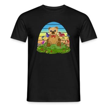 teddy bear - Men's T-Shirt - black - Front - AI Model Male 178 light (178cm)