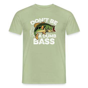 Stupid Bass Hobbyist Poison - Men's T-Shirt - sage - Front - AI Model Male 178 light (178cm)