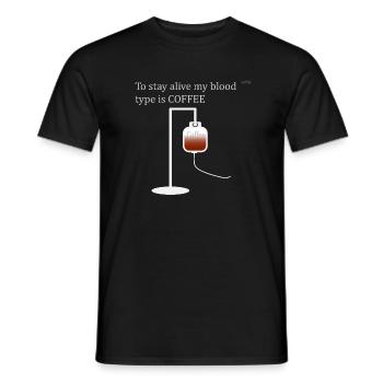 My blood type is COFFEE - Men's T-Shirt - black - Front - AI Model Male 178 light (178cm)