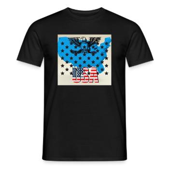 USA, étoiles et ceintures - T-shirt homme - noir - Devant - AI Model Male 178 light (178cm)