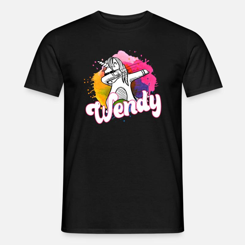 WENDY - Schöner Name mit dabbing Einhorn - Männer T-Shirt - Schwarz