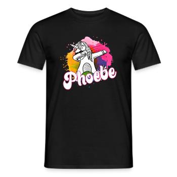 PHOEBE - Schöner Name mit dabbing Einhorn - Männer T-Shirt - Schwarz - Vorne - AI Model Male 178 light (178cm)