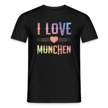 I Love München - Männer T-Shirt - Schwarz - Vorne - AI Model Male 178 light (178cm)