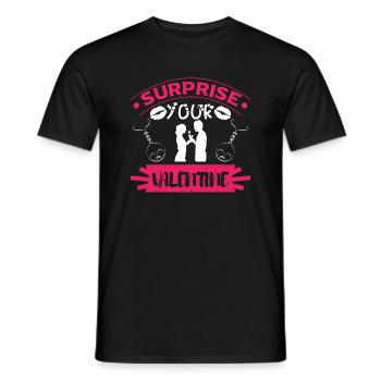 ÜBERRASCHEN SIE VALENTINSTAG - Männer T-Shirt - Schwarz - Vorne - AI Model Male 178 light (178cm)