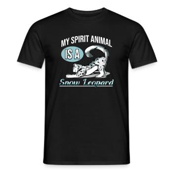 Schneeleopard - Männer T-Shirt - Schwarz - Vorne - AI Model Male 178 light (178cm)