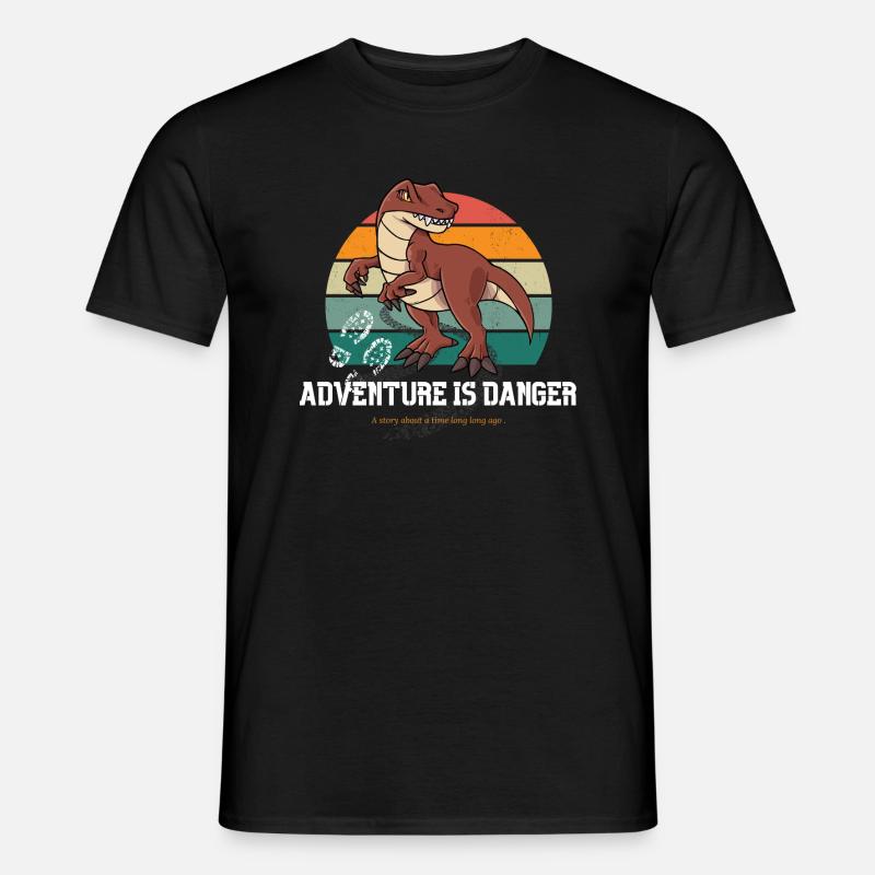Dino T-Rex - Männer T-Shirt - Schwarz