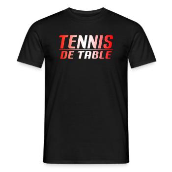 TENNIS DE TABLE TENNISMEN TENNISWOMEN SPORT SUISSE - T-shirt homme - noir - Devant - AI Model Male 178 light (178cm)
