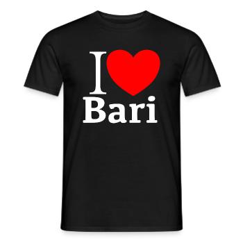 i love Bari - Men's T-Shirt - black - Front - AI Model Male 178 light (178cm)