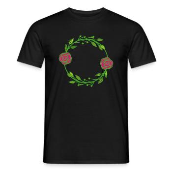 Flower Flower Plant - Men's T-Shirt - black - Front - AI Model Male 178 light (178cm)