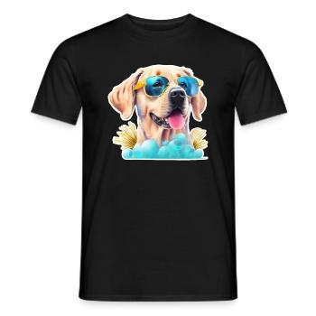 Labrador avec des lunettes de soleil - T-shirt homme - noir - Devant - AI Model Male 178 light (178cm)