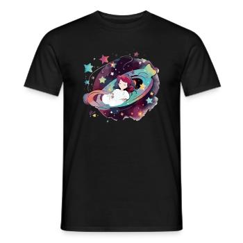 Mary dans l espace - T-shirt homme - noir - Devant - AI Model Male 178 light (178cm)