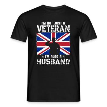 Ich bin nicht nur ein Veteran, ich bin auch ein Ehemann - Männer T-Shirt - Schwarz - Vorne - AI Model Male 178 light (178cm)