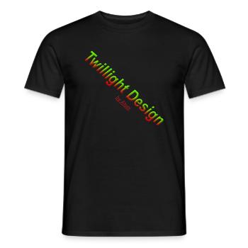 Logo Twillight Design - Männer T-Shirt - Schwarz - Vorne - AI Model Male 178 light (178cm)