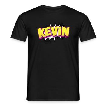 Kevin Custom Name Comic Book Style Pop Art, Kevin - Men's T-Shirt - black - Front - AI Model Male 178 light (178cm)